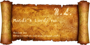 Matók Loréna névjegykártya